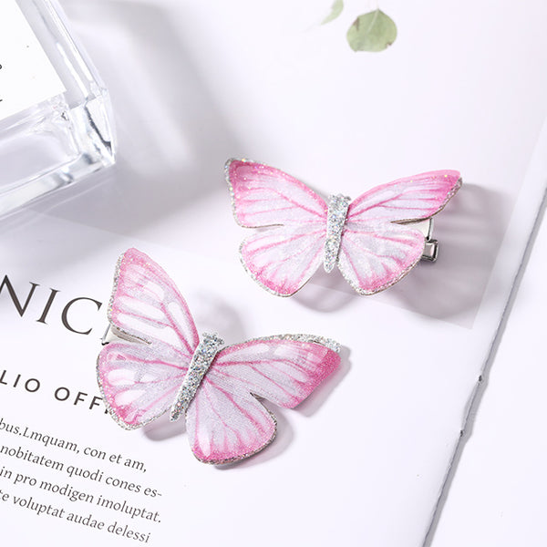 2Pcs/Pack Girls Beautiful Colorful Simulation Butterfly Hair Clips Sweet Hair Ornament Headband Hairpins Kids Hair Accessories