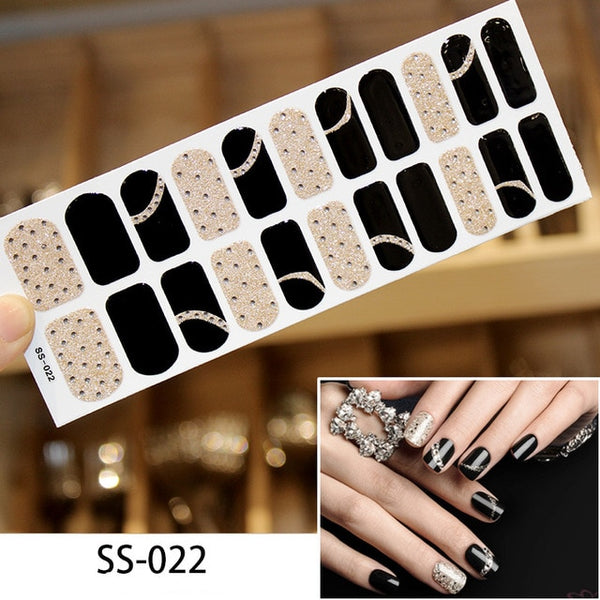 NEW STICKERS 22 Tips Beauty Nails DIY Adhesive Decal Nail Stickers Sliders Decoration Nails Art Accessories for Women Salon