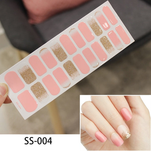 NEW STICKERS 22 Tips Beauty Nails DIY Adhesive Decal Nail Stickers Sliders Decoration Nails Art Accessories for Women Salon