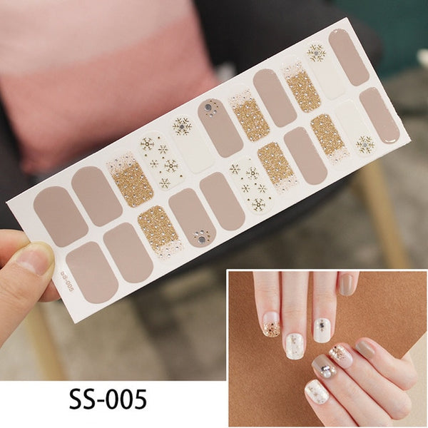 NEW STICKERS 22 Tips Beauty Nails DIY Adhesive Decal Nail Stickers Sliders Decoration Nails Art Accessories for Women Salon