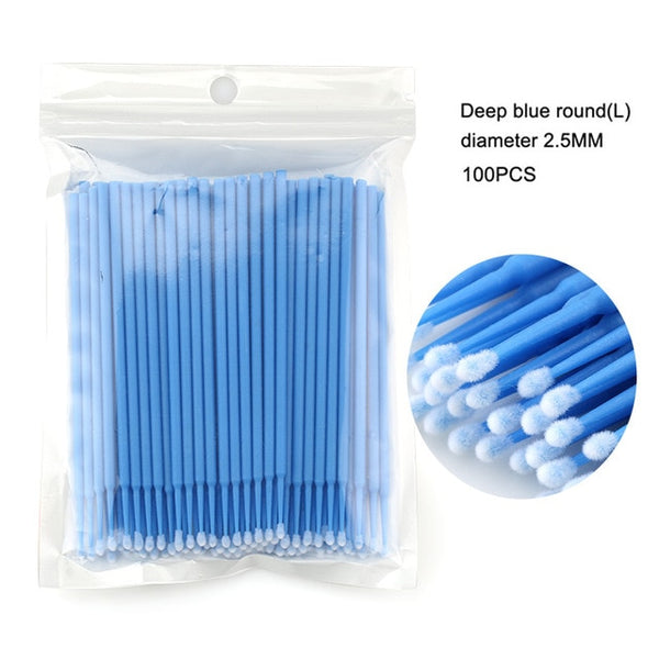 100Pcs/bag Disposable MicroBrush Eyelashes Extension Individual Lash Removing Swab Micro Brush For Eyelash Extension Tools