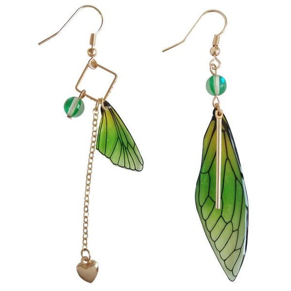 Timlee E042 Beautiful Fairy Tale Butterfly Wing Earring Asymmetric Dangle Earrings Fashion Accessories Wholesale