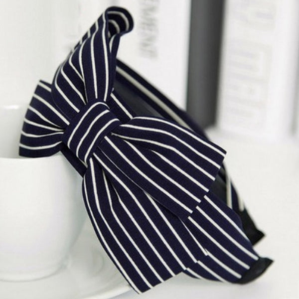 Hot Antiskid Wave stripe Girls Headband For Women Wide Big Bow Beautiful 2018 New Arrival Hair Accessories