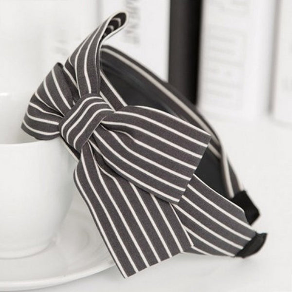 Hot Antiskid Wave stripe Girls Headband For Women Wide Big Bow Beautiful 2018 New Arrival Hair Accessories