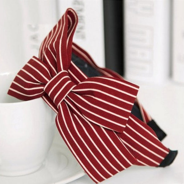 Hot Antiskid Wave stripe Girls Headband For Women Wide Big Bow Beautiful 2018 New Arrival Hair Accessories