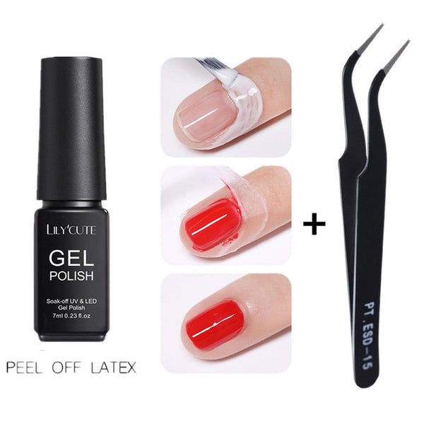 LILYCUTE 5ml White Peel Off Liquid Tape Odor-free Nail Edge Skin Care Cold-resistant Nail Art Gel Varnish Manicure Tool