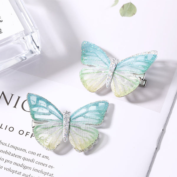 2Pcs/Pack Girls Beautiful Colorful Simulation Butterfly Hair Clips Sweet Hair Ornament Headband Hairpins Kids Hair Accessories