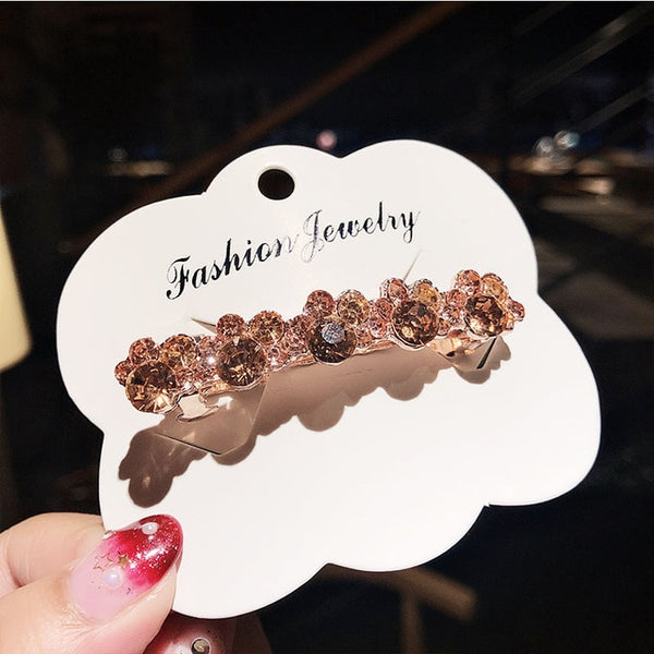 New Women Elegant Pearls Crystal Shining Barrettes Hair Clips Headwear Hair Holder Hairpins Beautiful Headbands Hair Accessories