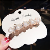 New Women Elegant Pearls Crystal Shining Barrettes Hair Clips Headwear Hair Holder Hairpins Beautiful Headbands Hair Accessories