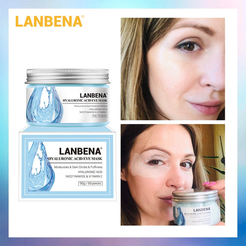 LANBENA Retinol Eye Mask Hyaluronic Acid Eye Patches Serum Reduces Dark Circles Bags Eye Lines Repair Nourish Firming Skin Care