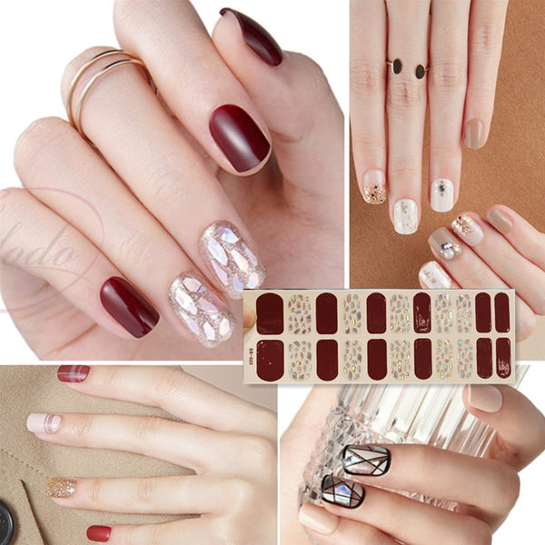 NEW STICKERS 22 Tips Beauty Nails DIY Adhesive Decal Nail Stickers Sliders Decoration Nails Art Accessories for Women Salon