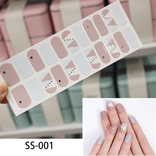 NEW STICKERS 22 Tips Beauty Nails DIY Adhesive Decal Nail Stickers Sliders Decoration Nails Art Accessories for Women Salon