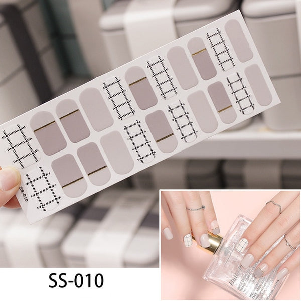 NEW STICKERS 22 Tips Beauty Nails DIY Adhesive Decal Nail Stickers Sliders Decoration Nails Art Accessories for Women Salon