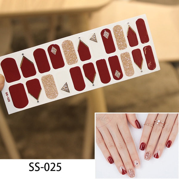 NEW STICKERS 22 Tips Beauty Nails DIY Adhesive Decal Nail Stickers Sliders Decoration Nails Art Accessories for Women Salon