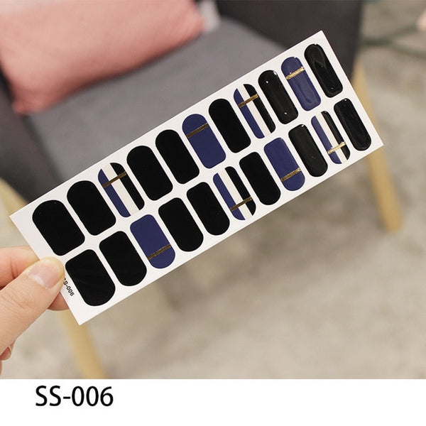 NEW STICKERS 22 Tips Beauty Nails DIY Adhesive Decal Nail Stickers Sliders Decoration Nails Art Accessories for Women Salon
