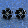 E0133 New Arrival Pink Flower Stud Earrings Korean Style Sweet Cute Earrings For Women Beautiful Crystal Accessories Girl's Gift