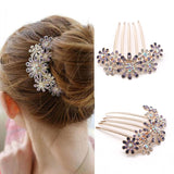 Hair Accessories Hairpins Beautiful Crystal Rhinestone Petal Hair Comb Flower Pin Hair Clip Claws Hairdressing Stylists Headwear