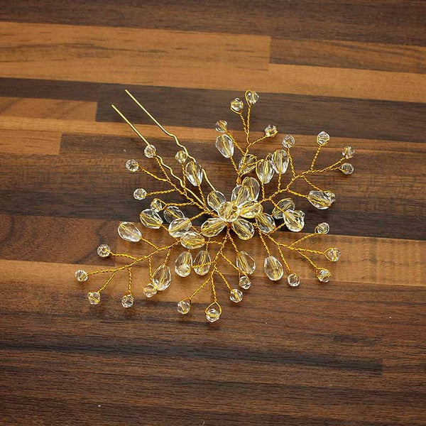 Rose Gold Prom Bride Bridesmaid Hair Accessories Pearl Hair Pin Clip Luxury Crystal Rhinestone Wedding Hairpins Sticks For Women