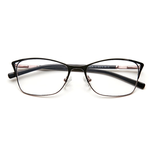 Metal Women Cat Eye Optical Glasses Frame Clear Beautiful Fashion Transparent Grade Armacao De Eyeglasses For Women#TWM7554C1
