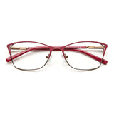 Metal Women Cat Eye Optical Glasses Frame Clear Beautiful Fashion Transparent Grade Armacao De Eyeglasses For Women#TWM7554C1