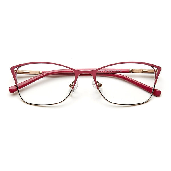 Metal Women Cat Eye Optical Glasses Frame Clear Beautiful Fashion Transparent Grade Armacao De Eyeglasses For Women#TWM7554C1