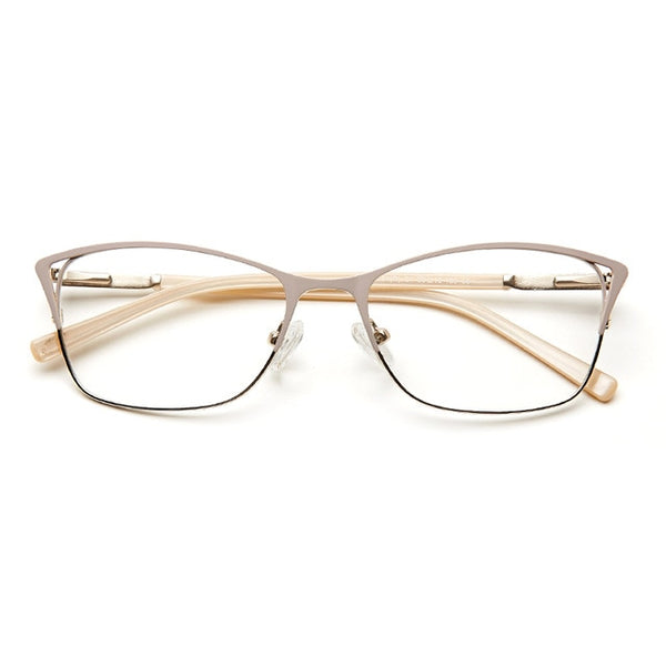 Metal Women Cat Eye Optical Glasses Frame Clear Beautiful Fashion Transparent Grade Armacao De Eyeglasses For Women#TWM7554C1