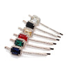 1Pc Trendy Red Hair Pin Rose Gold Square Clear Crystal Hair Barrettes Black Rhinestone Hair Clip For Women Girl Hair Accessories