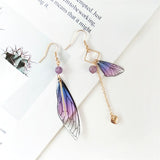 Timlee E042 Beautiful Fairy Tale Butterfly Wing Earring Asymmetric Dangle Earrings Fashion Accessories Wholesale