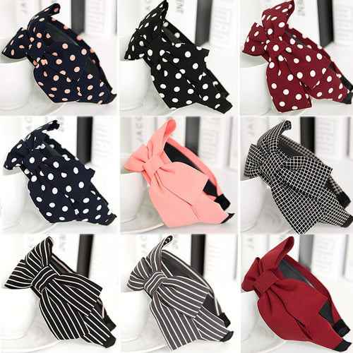 Hot Antiskid Wave stripe Girls Headband For Women Wide Big Bow Beautiful 2018 New Arrival Hair Accessories