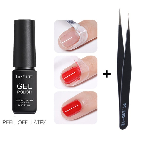 LILYCUTE 5ml White Peel Off Liquid Tape Odor-free Nail Edge Skin Care Cold-resistant Nail Art Gel Varnish Manicure Tool