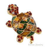 brooch dress accessories Beautiful brooches jewelry animal tortoise Brooches pin for party rhinestone colorful small cute women
